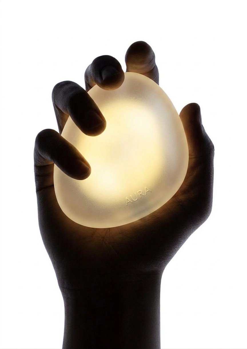 AURA 디바이스 — 손 안에서 빛나는 심호흡 가이드